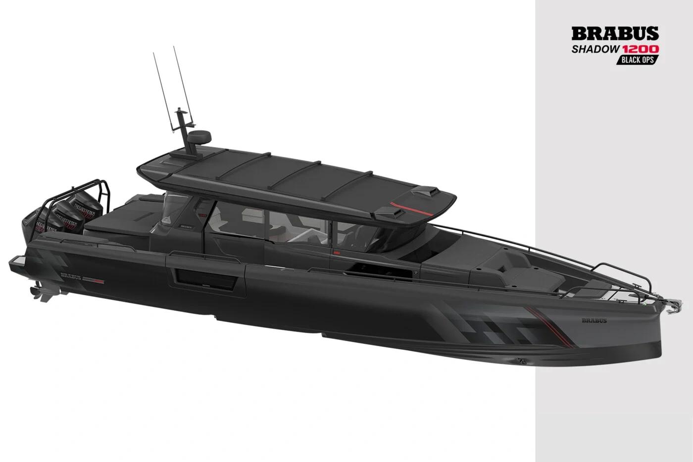 Brabus Shadow 1200 Black Ops, yacht de luxe moderne avec design sportif et équipements haut de gamme